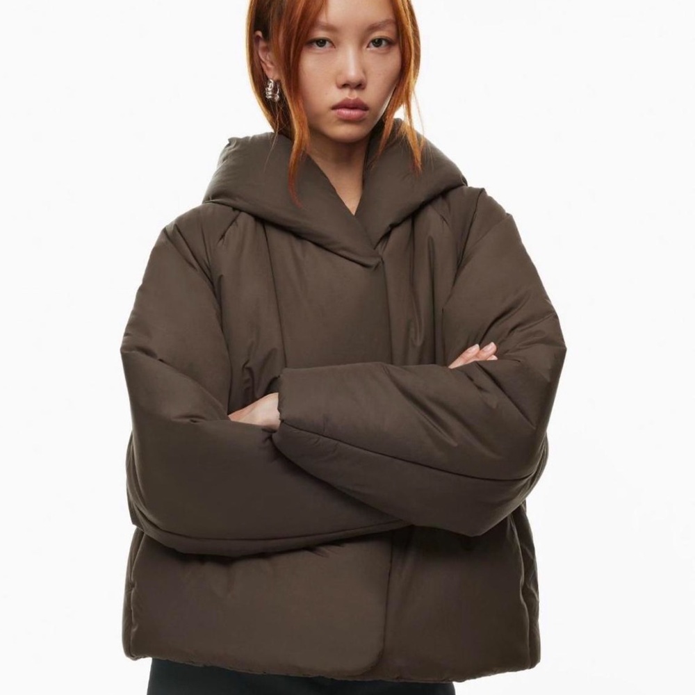 ARITZIA Babaton Chocolate Puffer Coat in brown